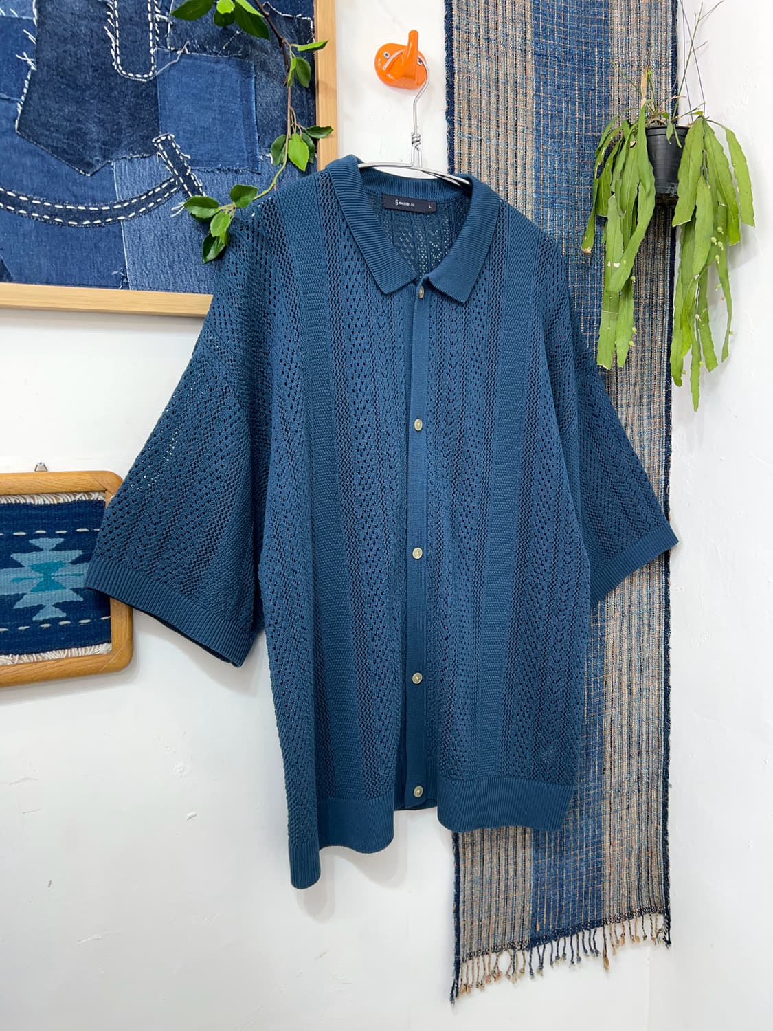 RAGEBLUE  Open Knit Half-Sleeve Shirt 상품이미지3