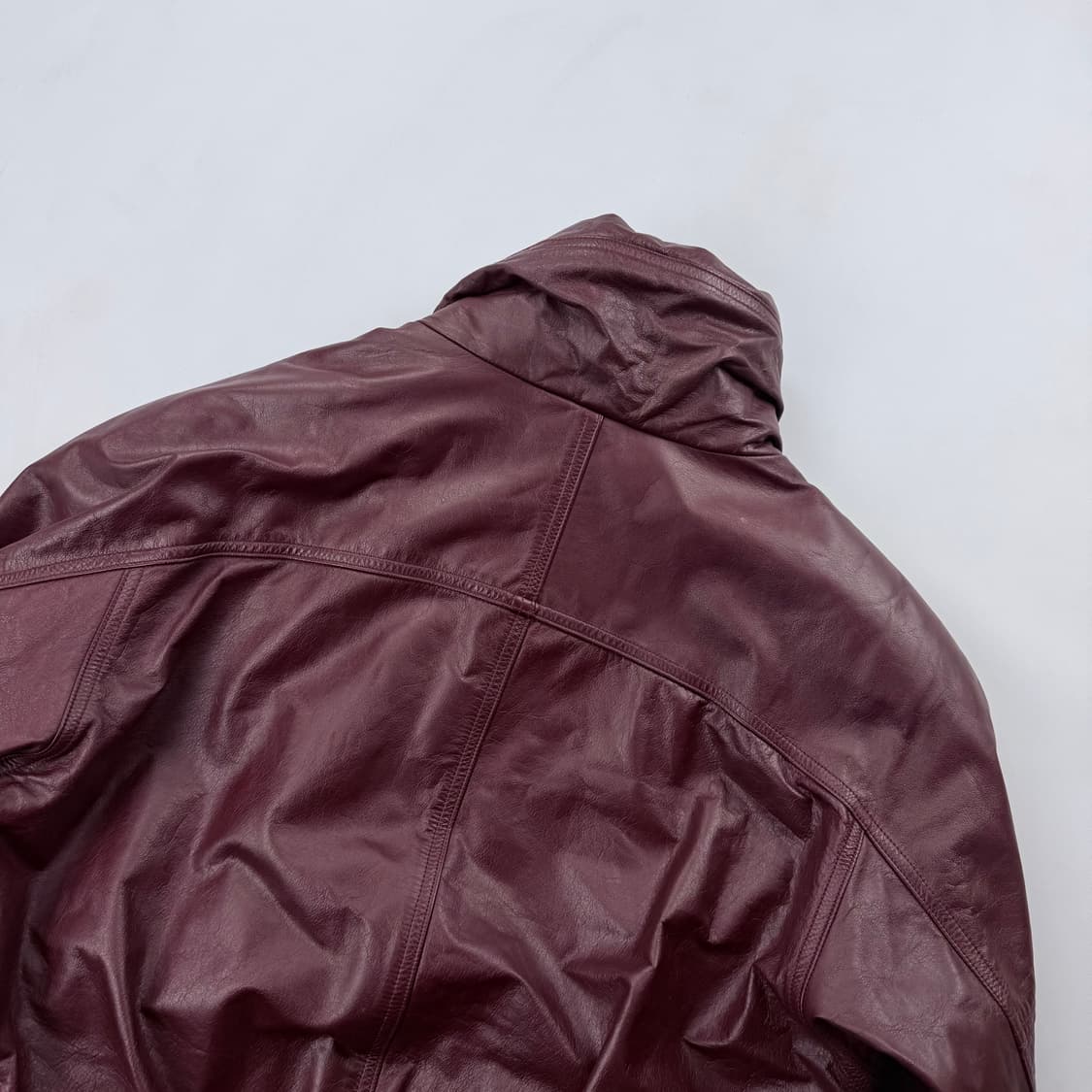 Space Armani 레더 봄버 자켓 버건디 상품이미지6