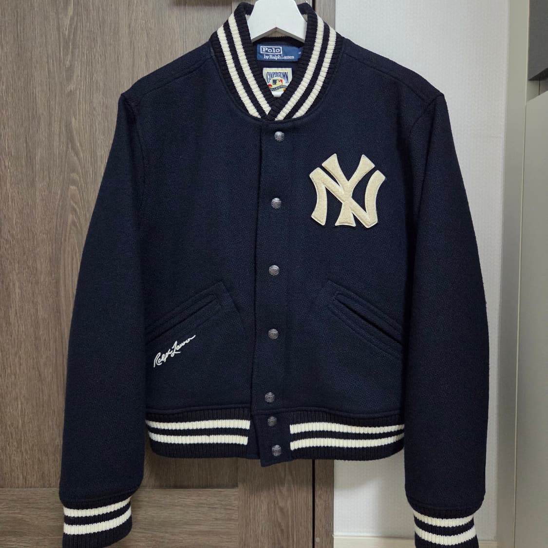 폴로 랄프로렌 x MLB 뉴욕양키스 울 바시티 자켓 상품이미지1