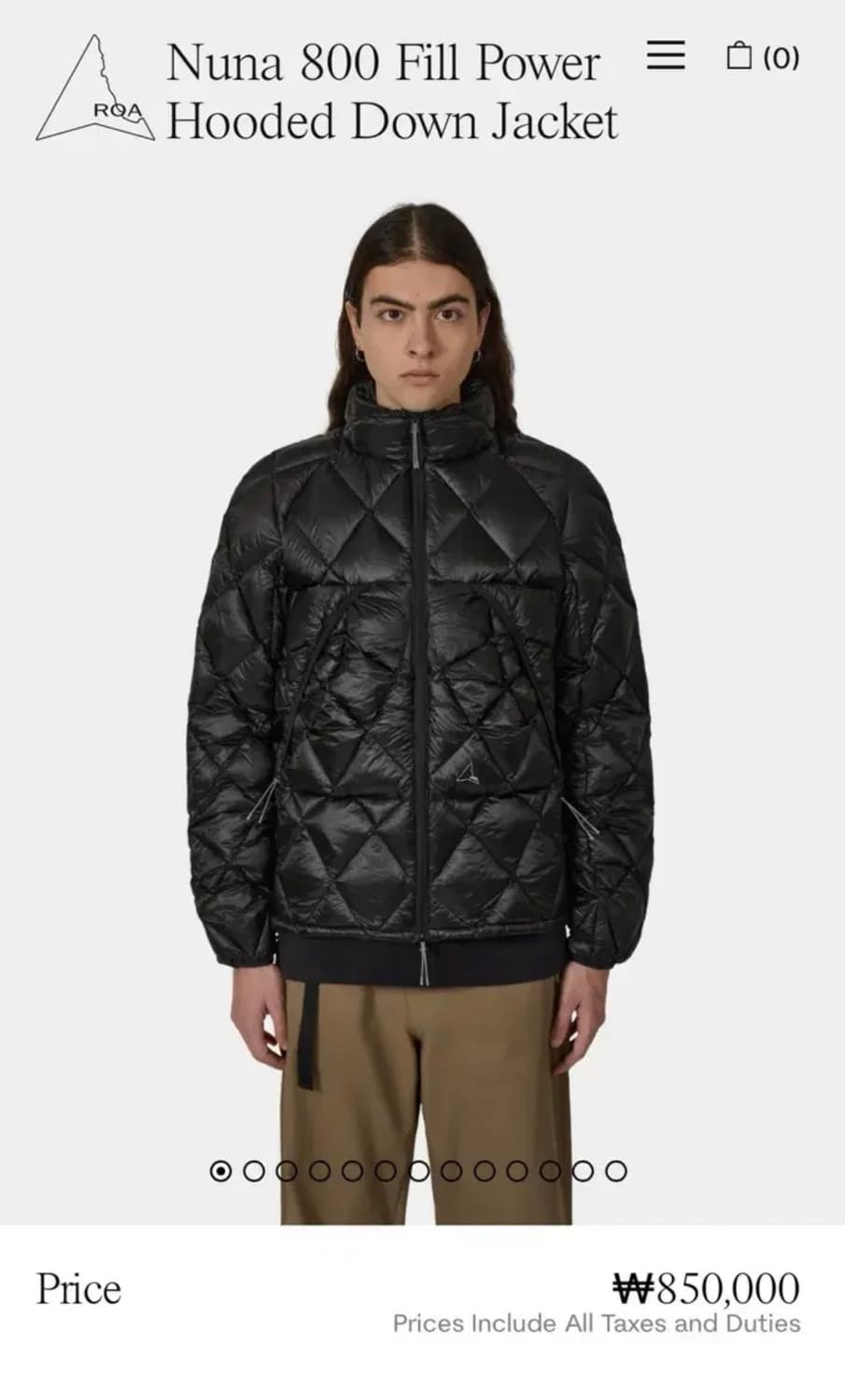 Roa 로아 패딩 블랙 s 상품이미지1