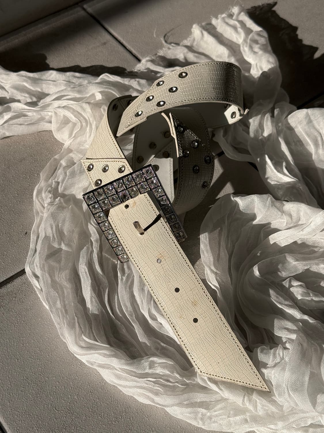 rhinestone patch work belt 상품이미지1