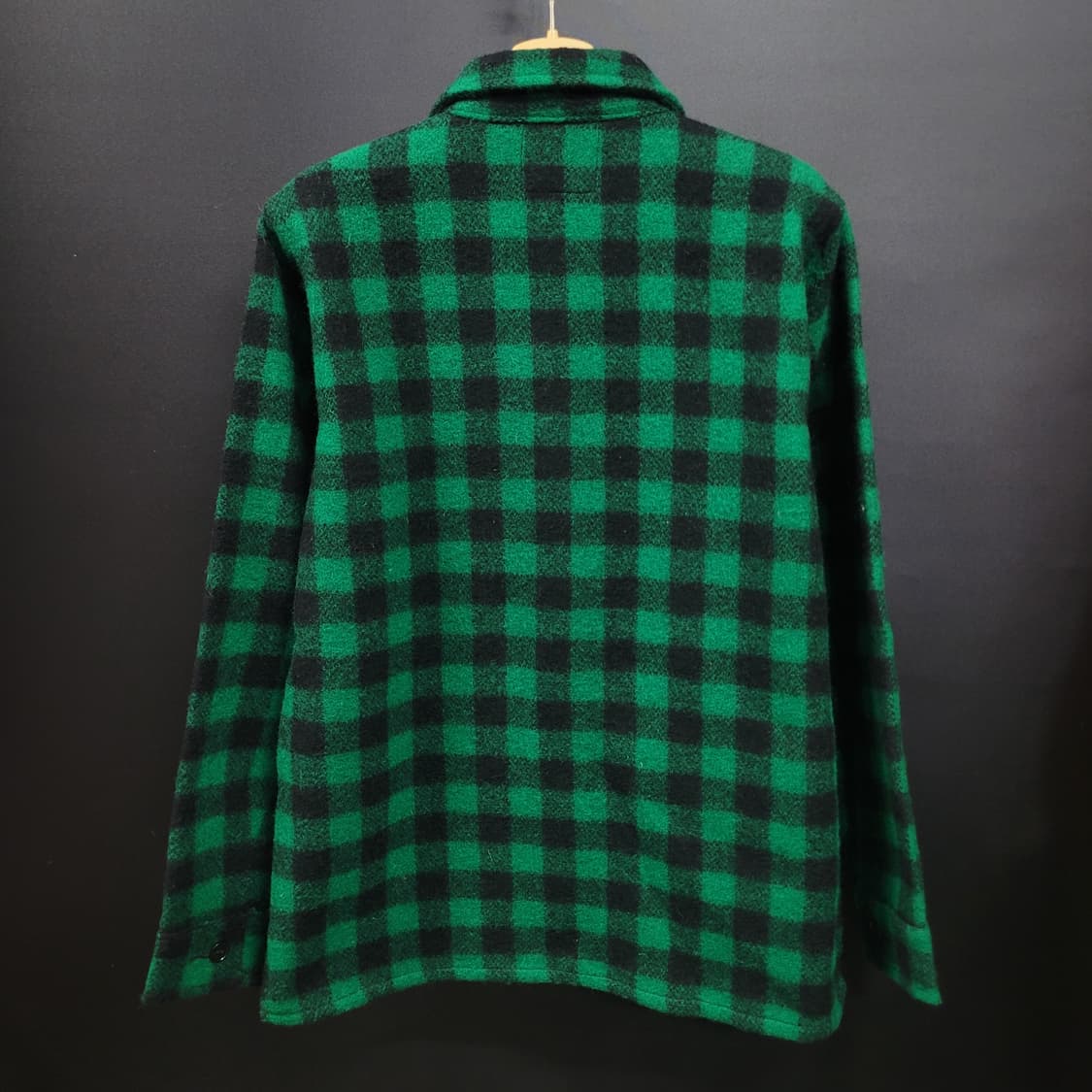 JOHNSON Woolen Mills 아카이브 그린 체크 집업 울자켓 상품이미지3
