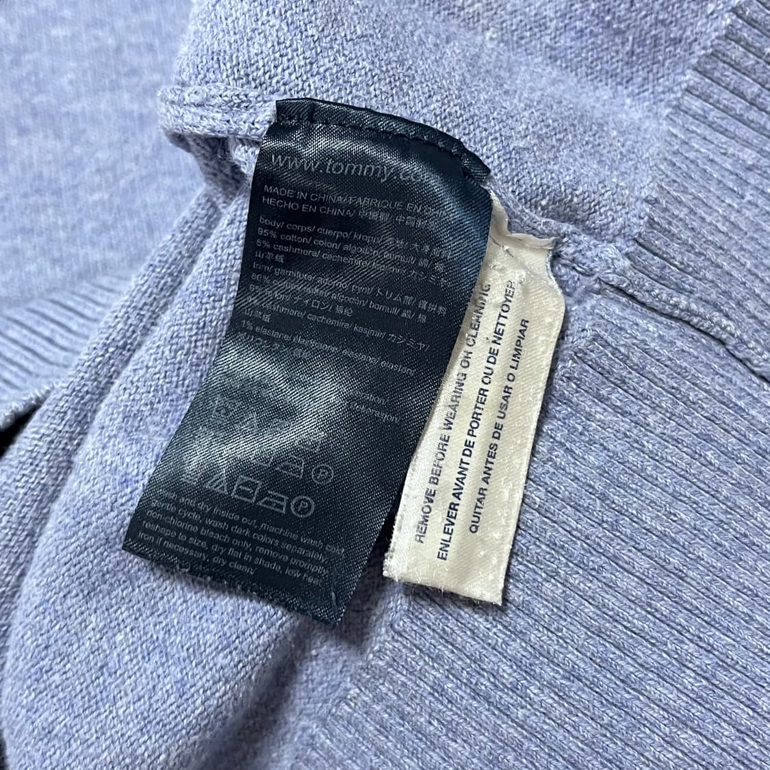 [정품] 타미 연보라 or 소라 브이넥 피마코튼 니트 [ L ] 상품이미지5