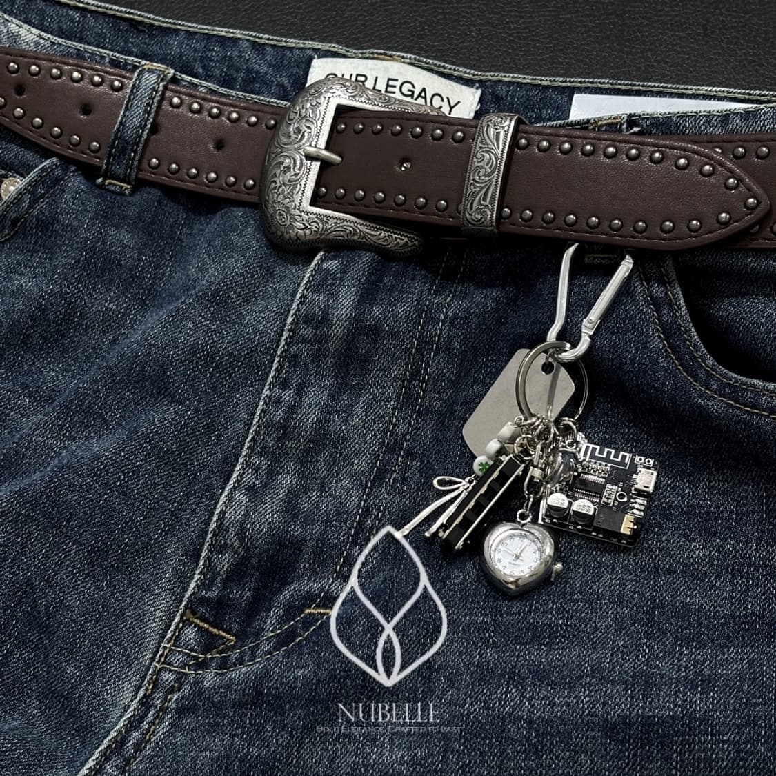 🌗 Convex stud western belt / 에스닉 웨스턴 벨트 상품이미지2