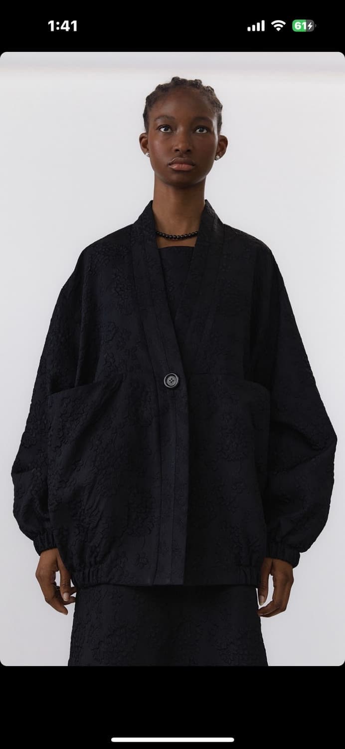 에핑글러 기모노 자켓 자카드 블랙 컬러 상품이미지2