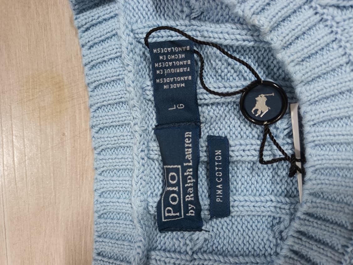 폴로 랄프로렌 피나코튼 케이블니트 스카이 L 상품이미지3