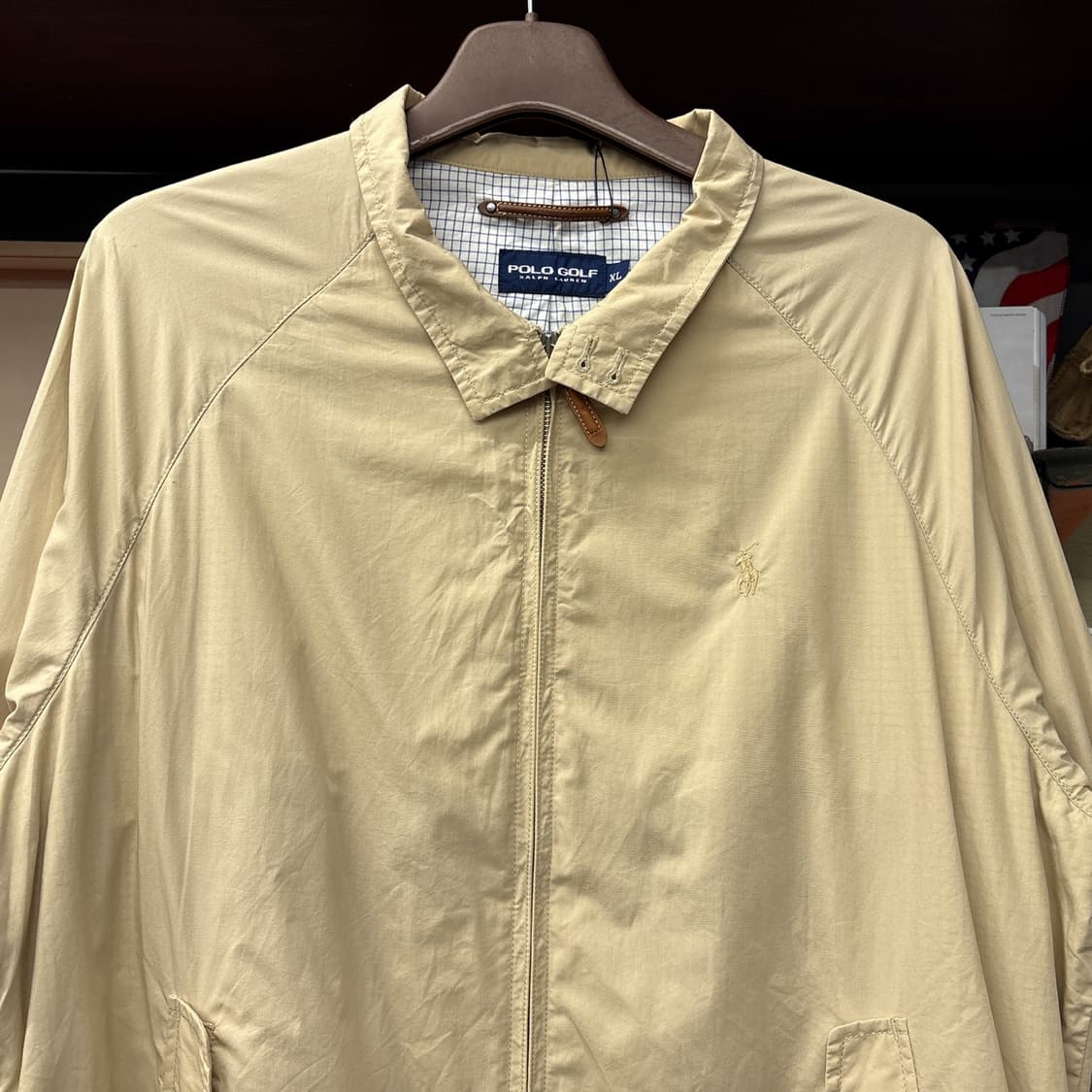 90s 폴로 랄프로렌 체크라이닝 바이스윙 헤링턴 자켓 베이지 N1169 상품이미지3