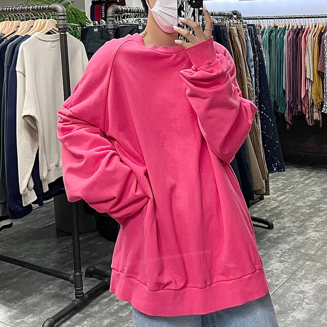 준지 아카이브 핑크 맨투맨 상품이미지2