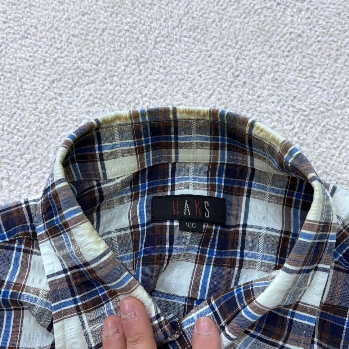 100 닥스 체크 패턴 남성 반팔 셔츠0416E 상품이미지3