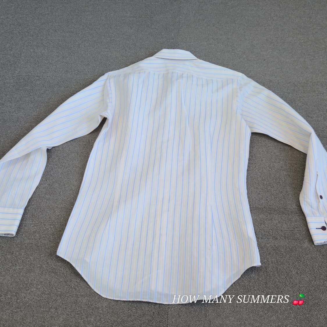 랑방컬렉션 스트라이프 긴팔 셔츠 무당벌레 자수 포인트 남방 상품이미지5