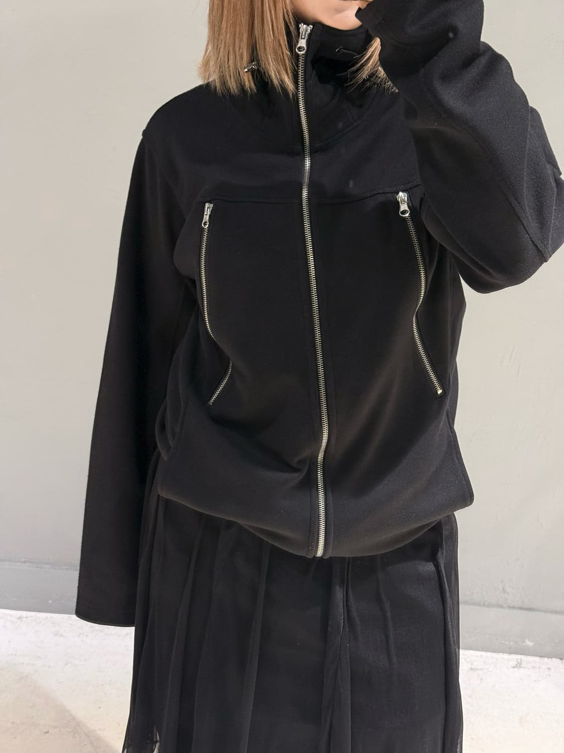 zipper line point high-neck hood zip-up 상품이미지4