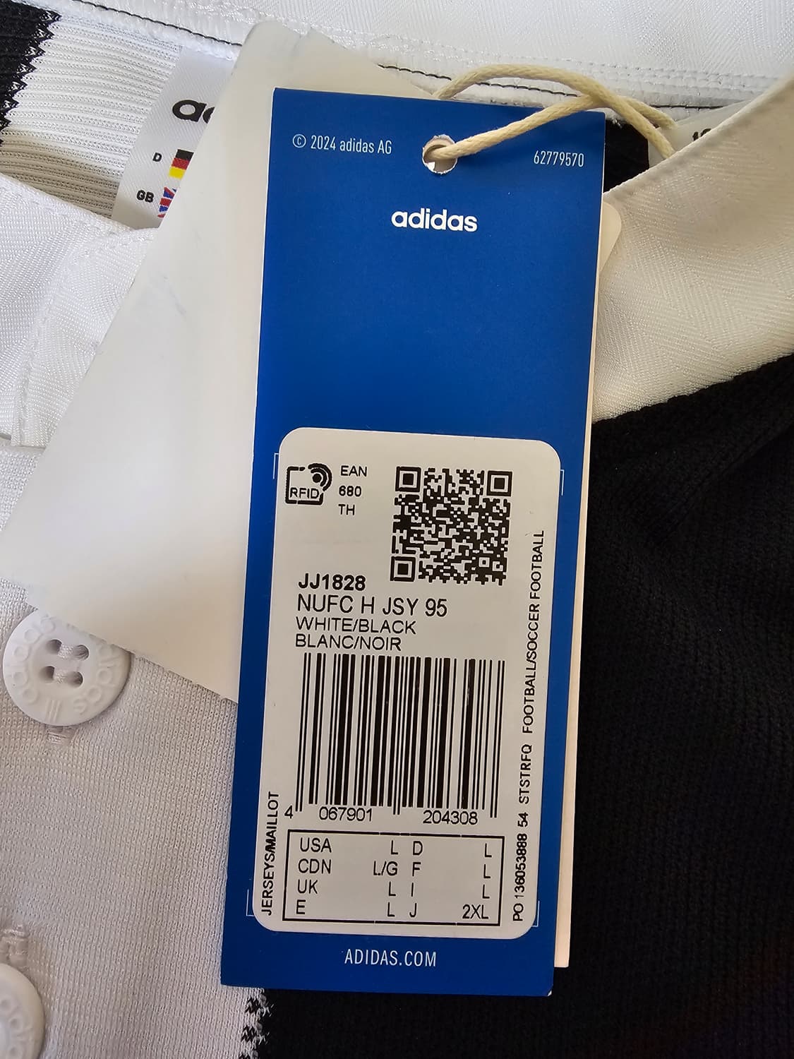 아디다스 95/97 뉴캐슬 시어러 레트로 홈 유니폼 해외 L 팝니다. 상품이미지2