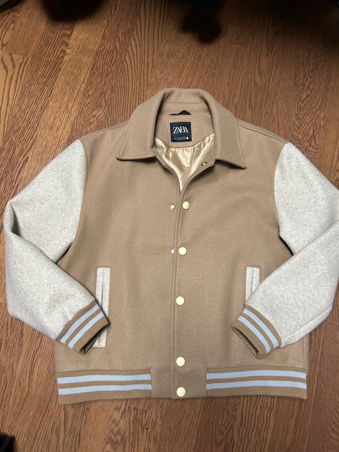 자라 울 텍스쳐 스타디움 점퍼 바시티 자켓 상품이미지1