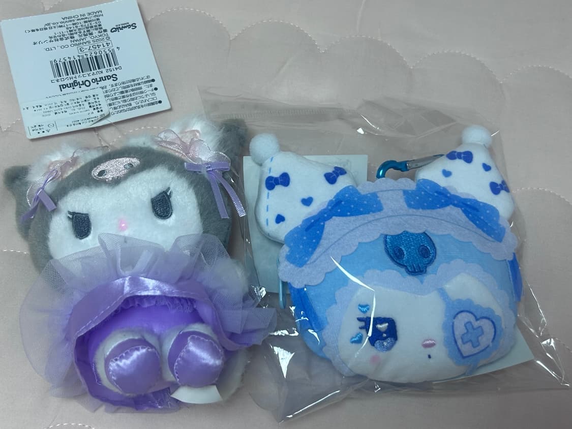 산리오 쿠로미 시로네코화이트캣발레리나인형 미즈이로 돌리믹스 페이스파우치 상품이미지1