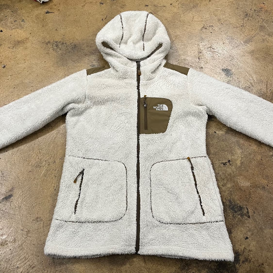 [정품/M] 노스페이스 후리스 후드집업 아이보리 b10 상품이미지3