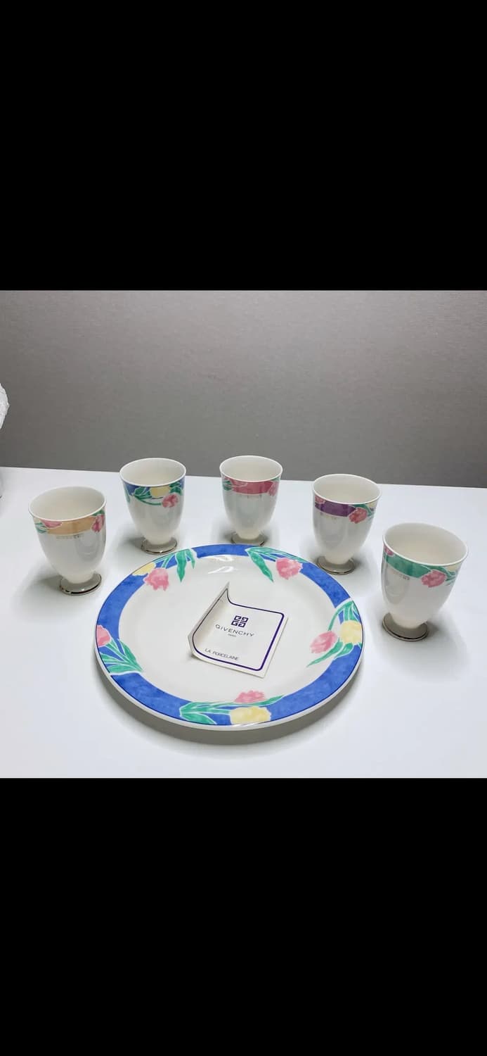 지방시 플라워 그릇 컵 세트 접시 상품이미지1