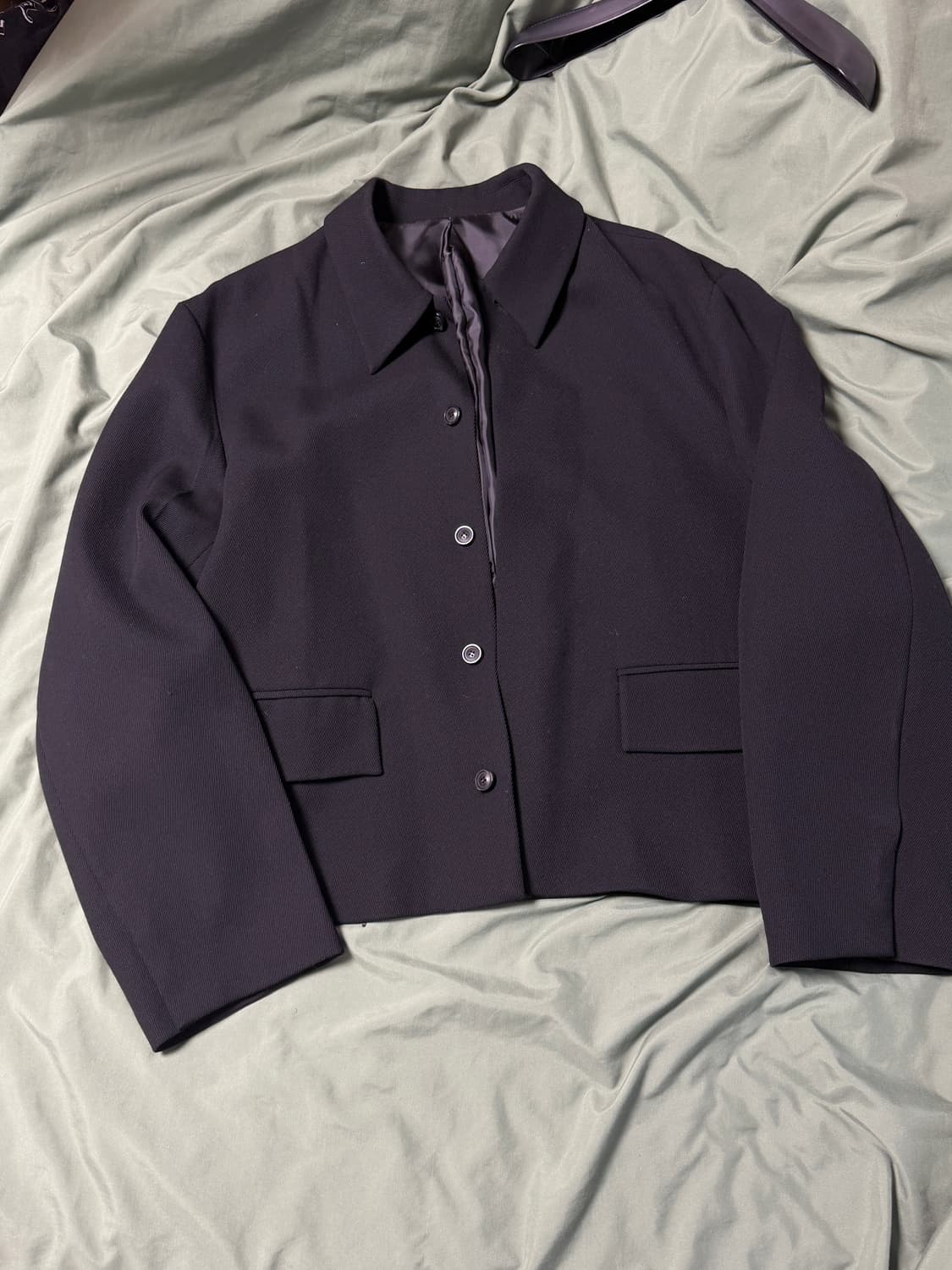 [L] 쿠어 크롭 울 히든 블레이저 상품이미지2