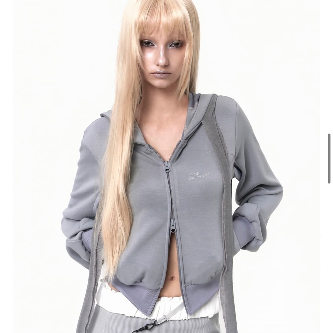 오호스 머플러 복서 후드집업 (크롭 ojos 그레이 boxer 코이세이오 상품이미지3