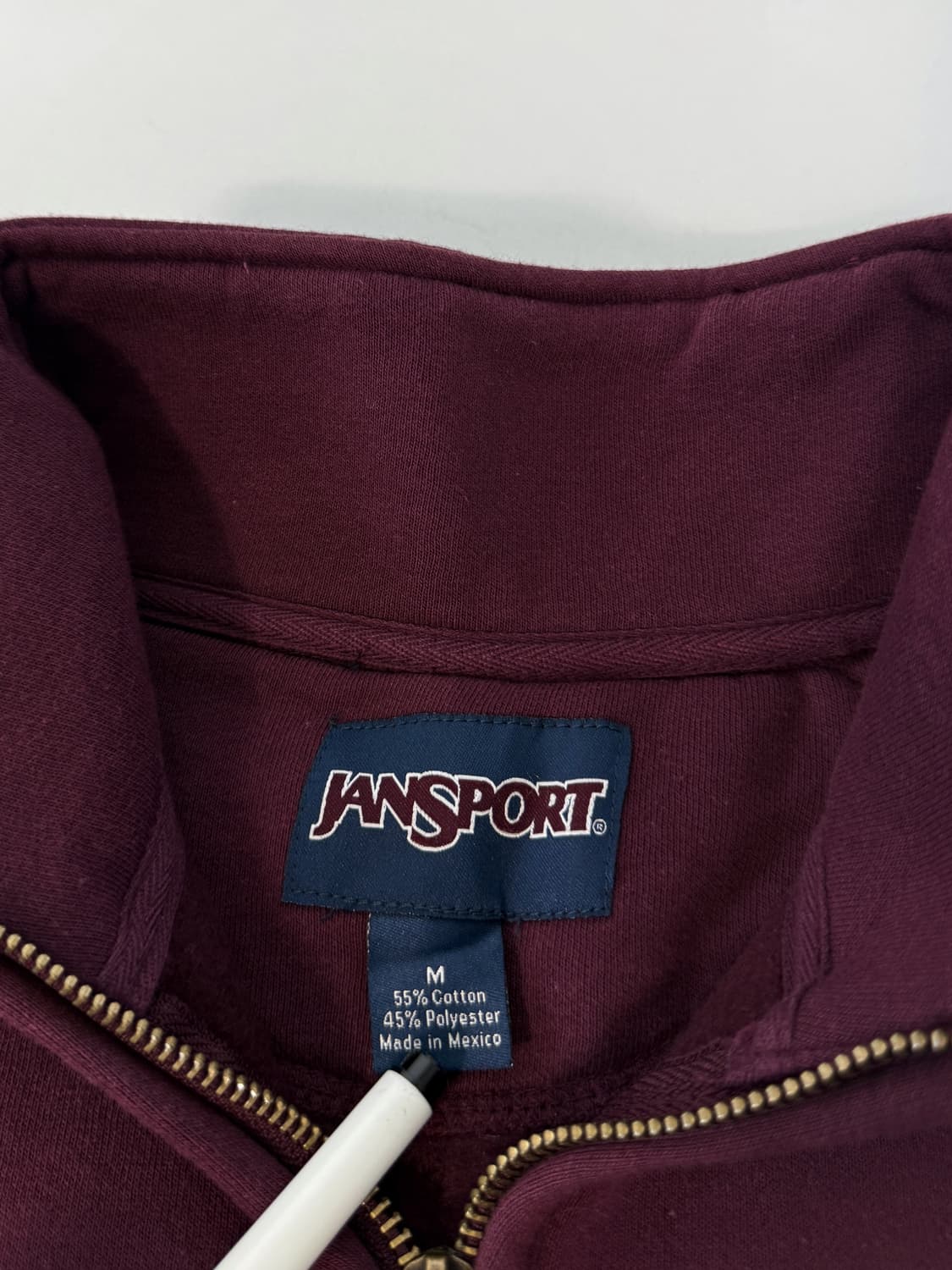 잔스포츠 루즈핏 하버드 쿼터집 버건디 스웻 셔츠 상품이미지6