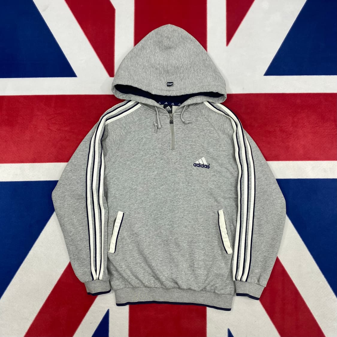 아디다스 빅로고 반집업 후드티 80 실측 L  상품이미지1