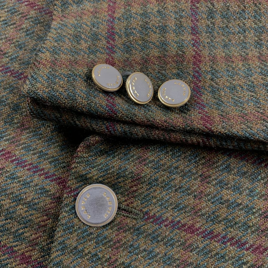 90‘s 빈티지 랑방 글렌체크 울 블레이저  상품이미지3