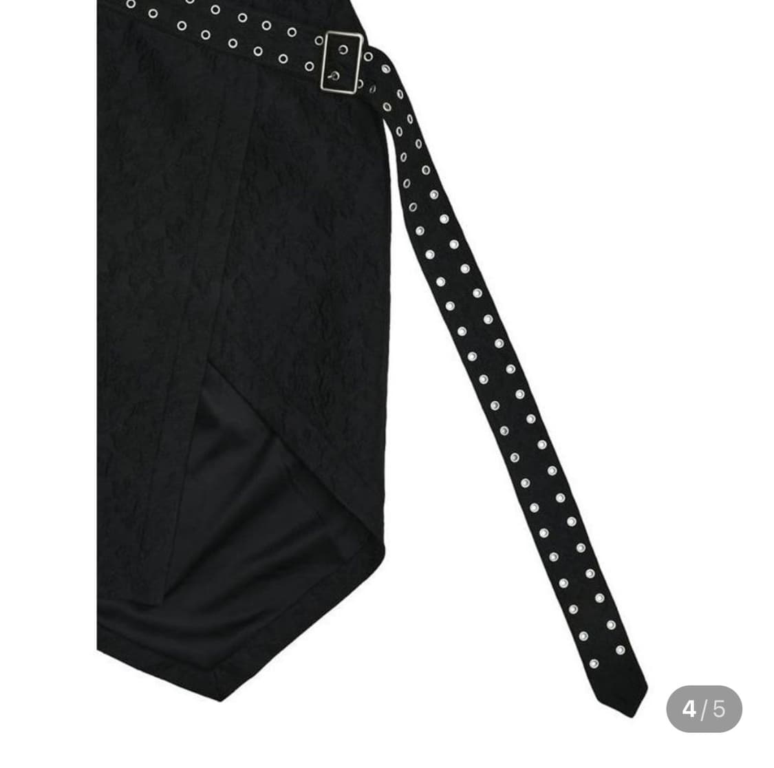 마크공 자카드 벨티드 랩 타이 미디 스커트 상품이미지2