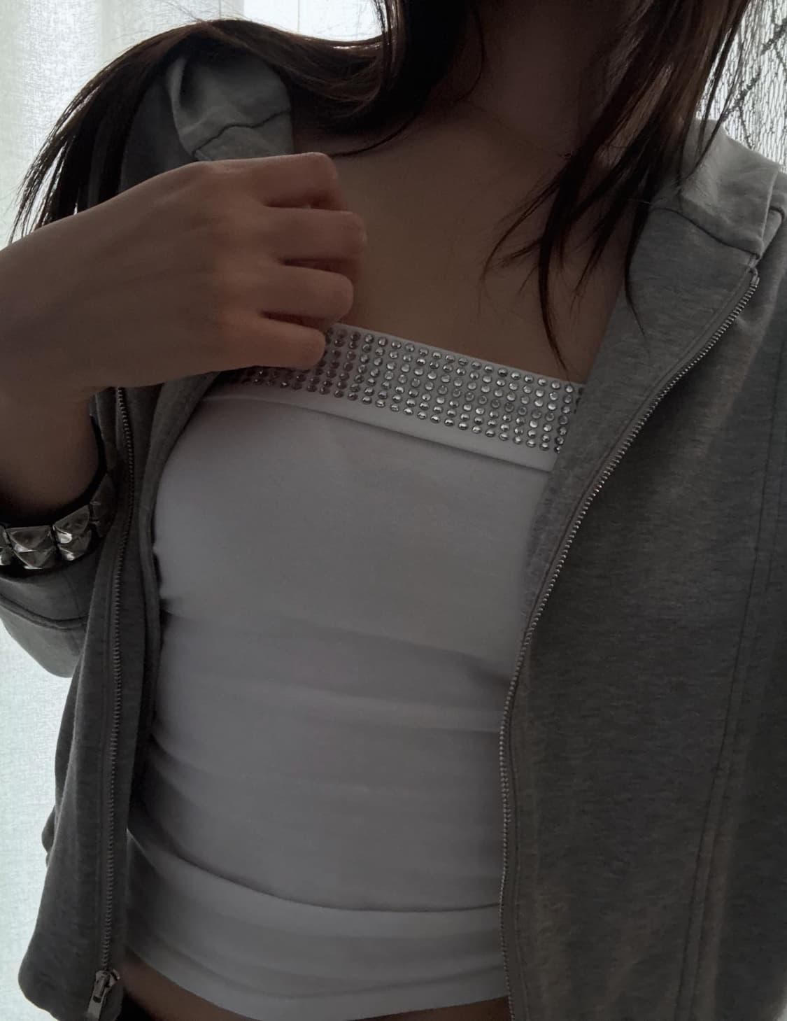 32 cubic crop hood zip-up 상품이미지4