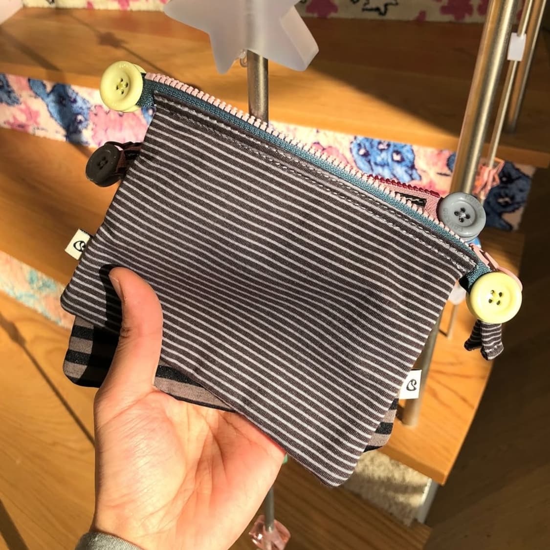 코이세이오 하우스 스트라이프 카드 지갑 파우치 단추 상품이미지9