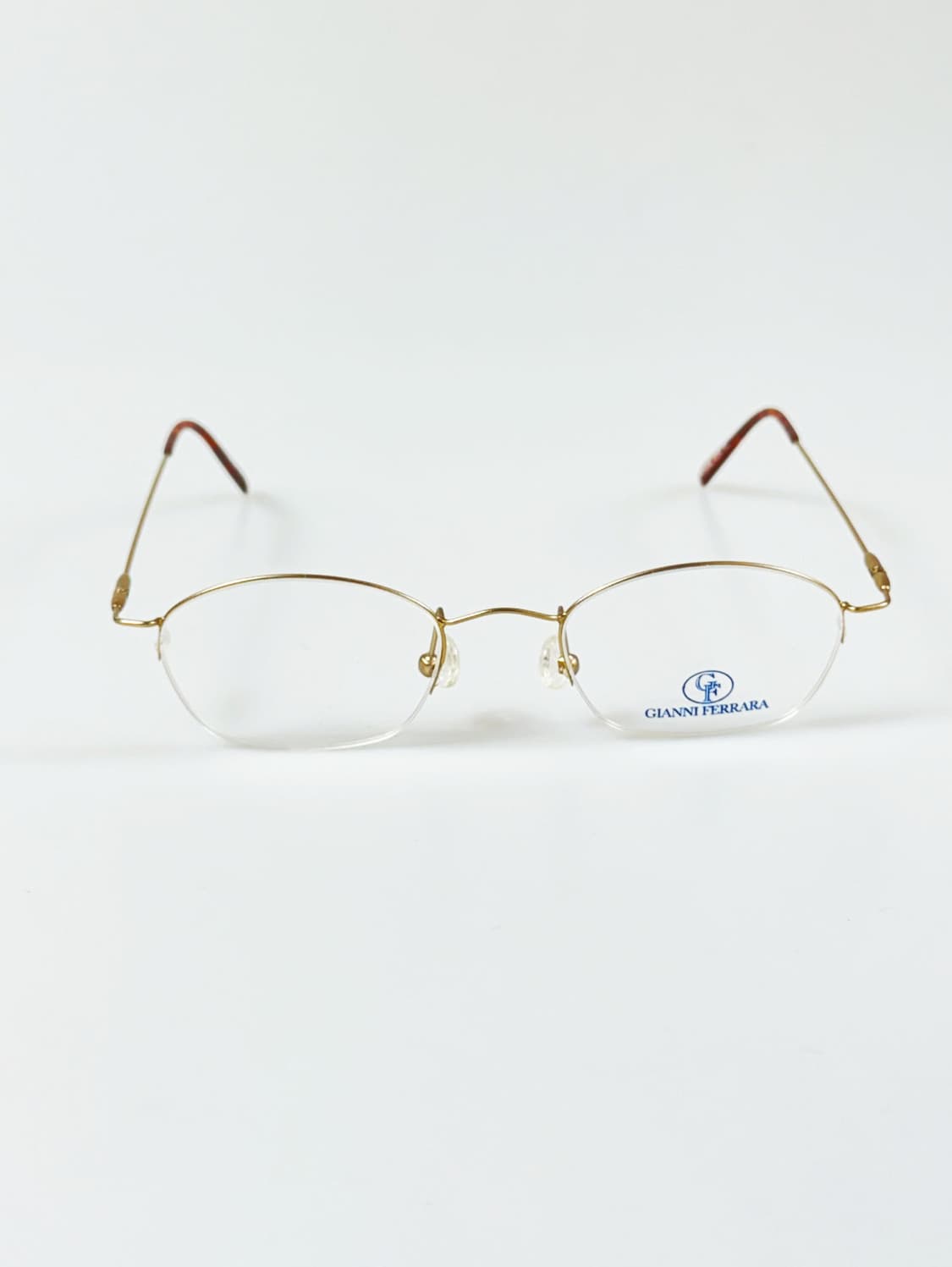 90s GIANNI FERRARA 오벌 반무테 빈티지 안경 상품이미지2