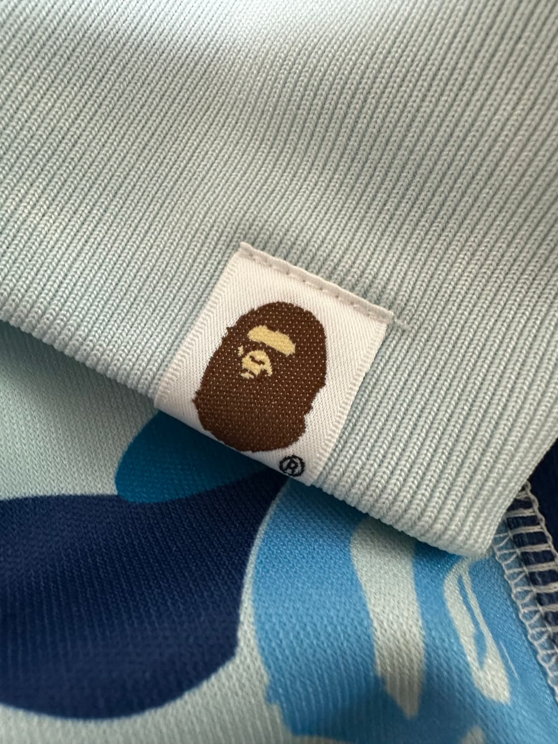 베이프 25시즌  ABC 카모 레이온 샤크 풀 지퍼 후드 블루 상품이미지5