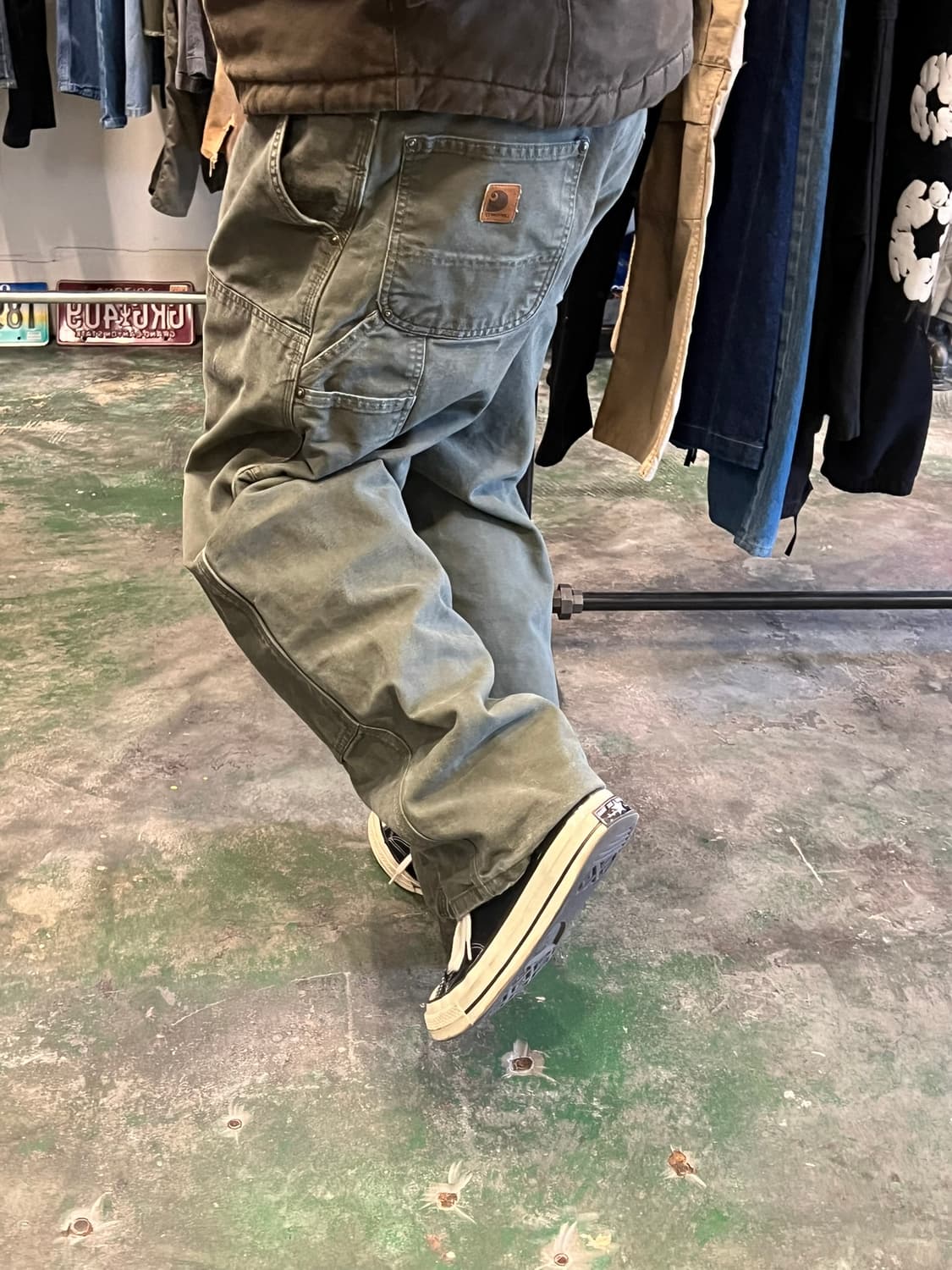 00s [38x30] 칼하트 더블니 모스 그린 워크팬츠 B136 MOS 상품이미지9