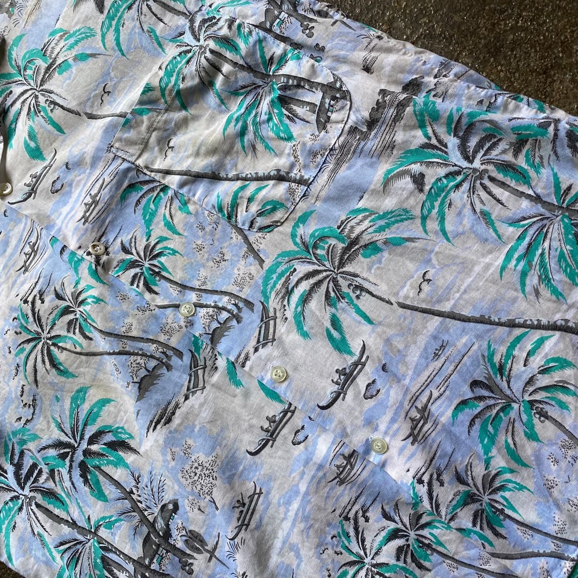 빈티지 야자수 패턴 반팔 셔츠 상품이미지3