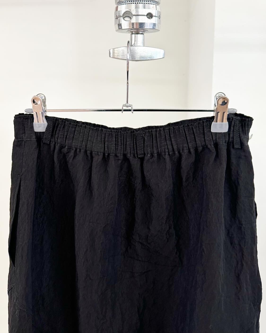 쿨라지 블랙 지퍼 밴딩 롱 스커트  상품이미지2