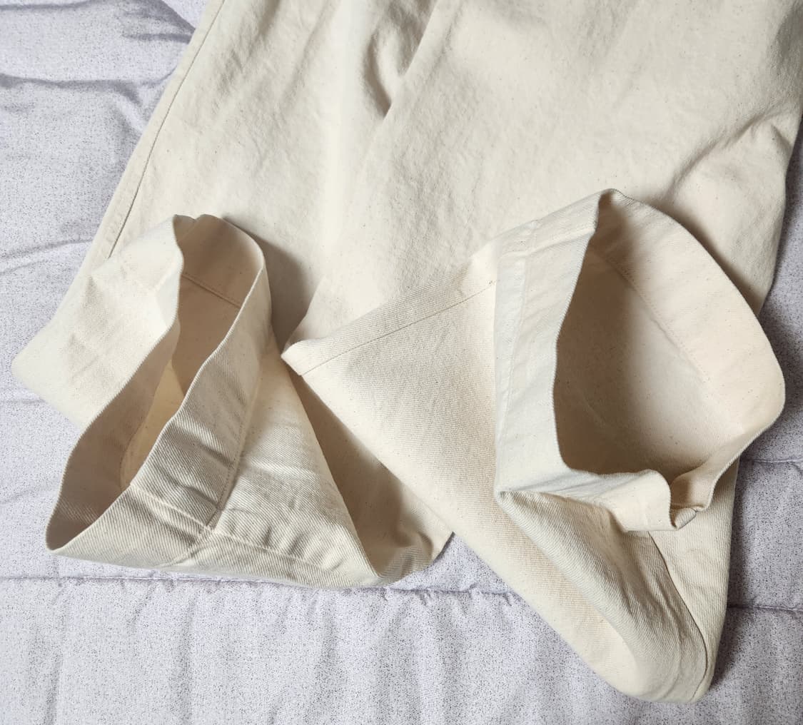 [M] 이얼즈어고 Y-959 오키야마 원턱 와이드 데님 에크루 상품이미지8