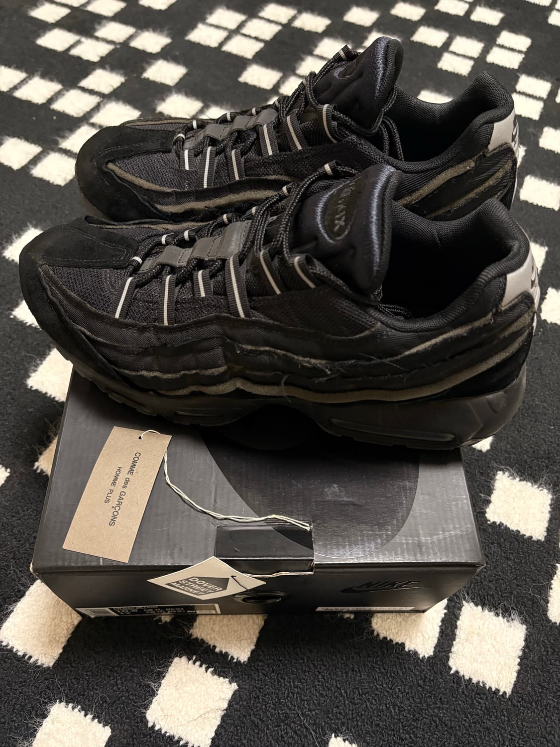 285 꼼데가르송 나이키 에어맥스95 블랙 올검 옴므 플러스 꼼데 cdg 상품이미지3