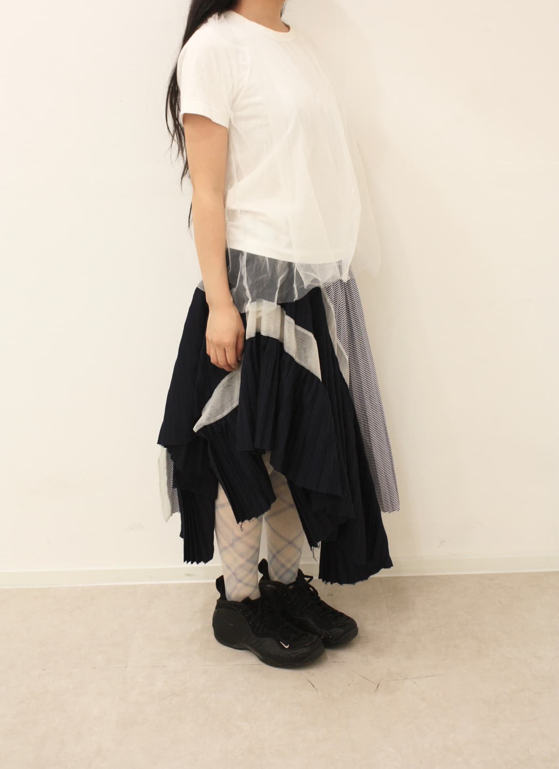 sacai asymmertic pleats skirt 상품이미지1