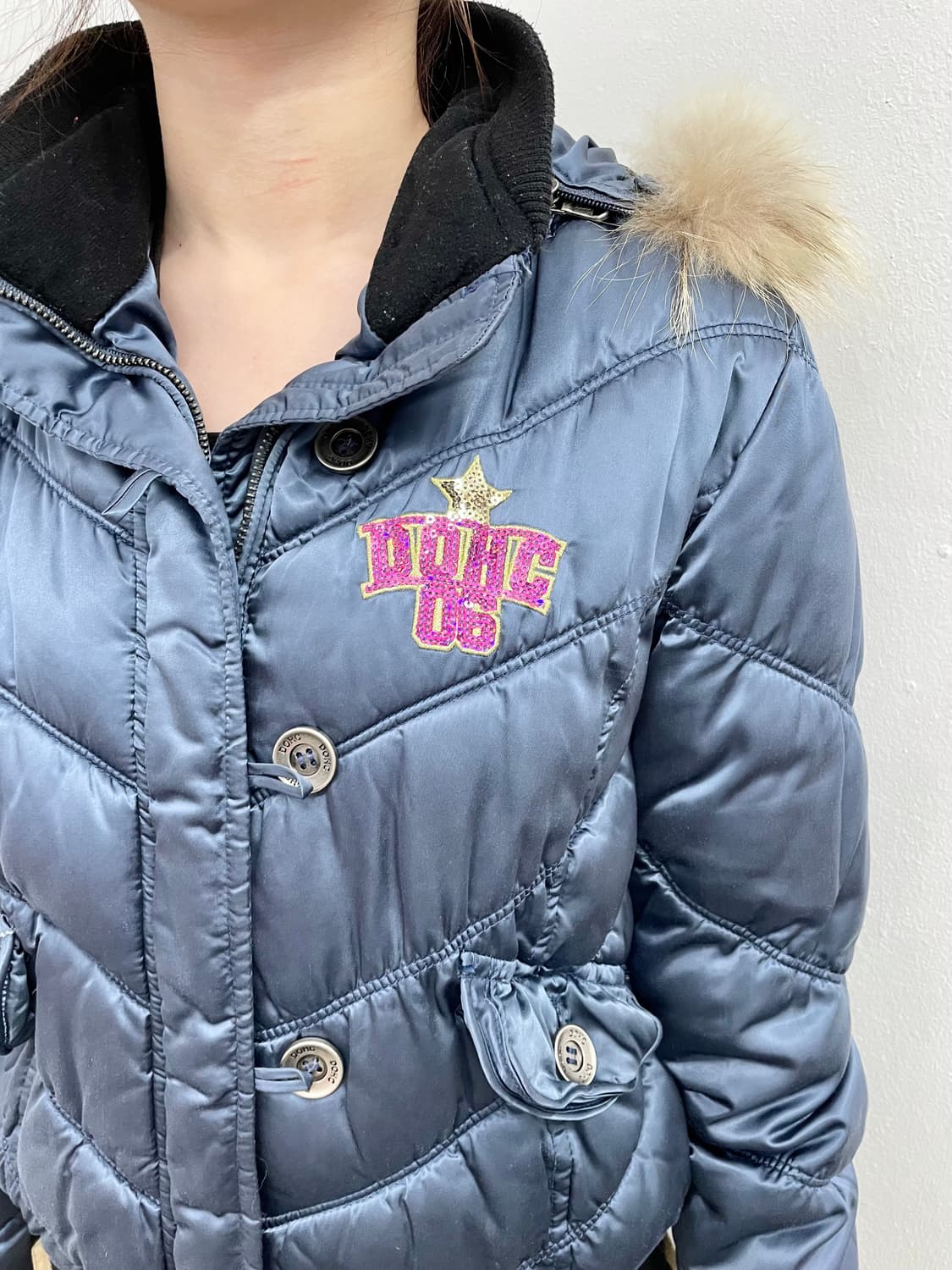 DOHC y2k 새틴 퀼팅 패딩 상품이미지4