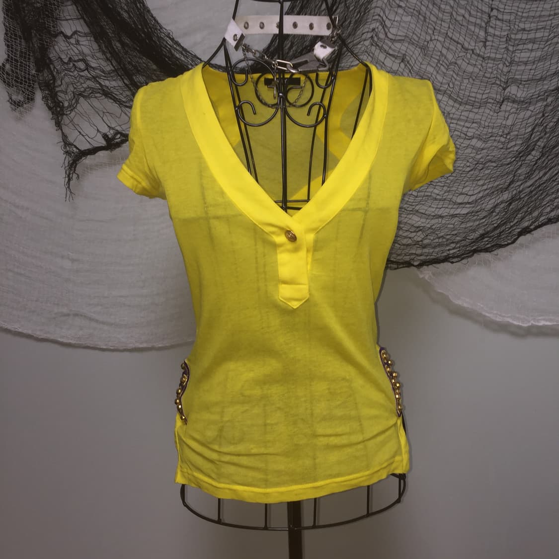 SLY vintage yellow gold button T 상품이미지2