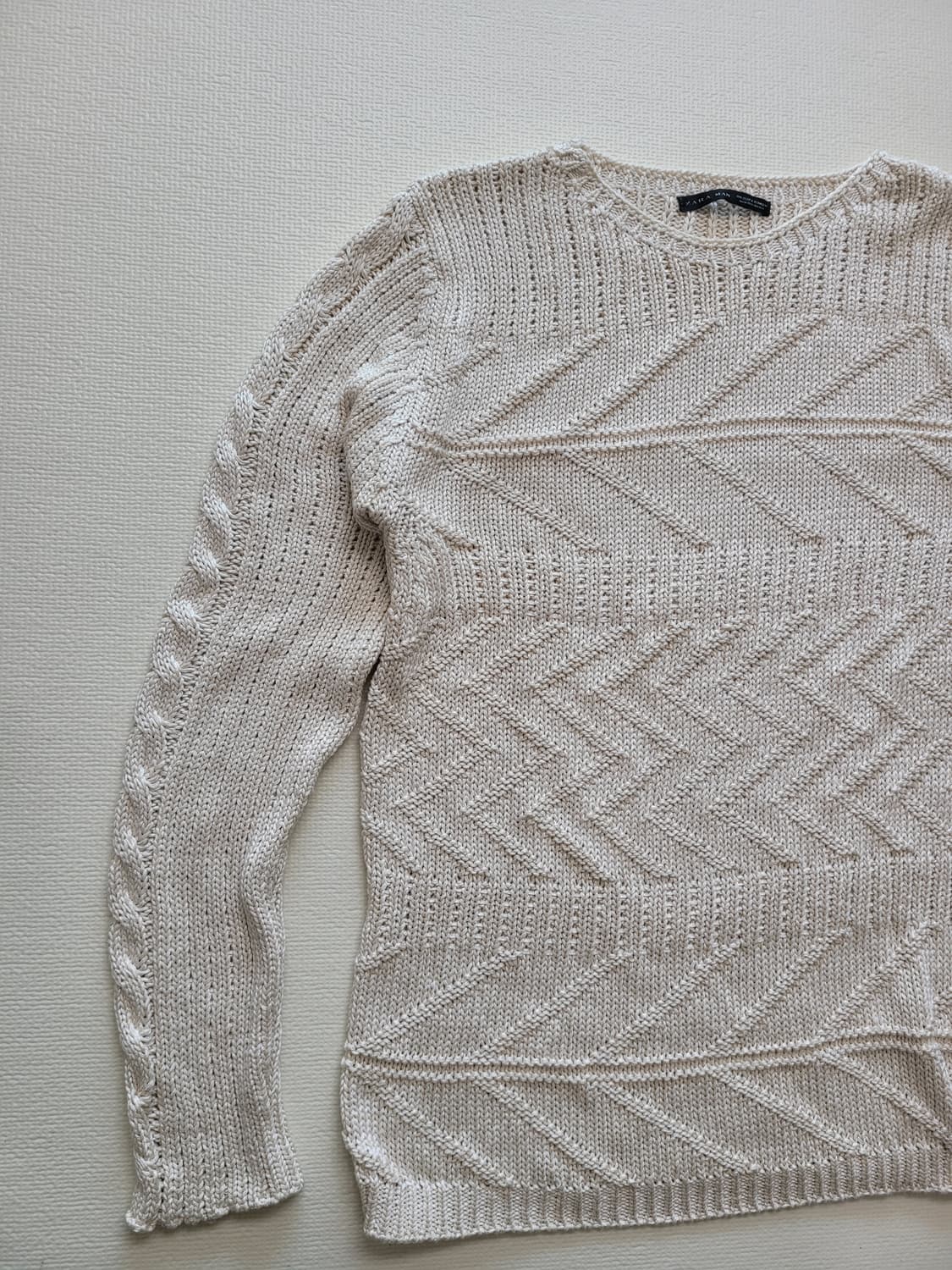 자라맨 ZARAMAN 글로우 니트 105 아이보리 상품이미지3