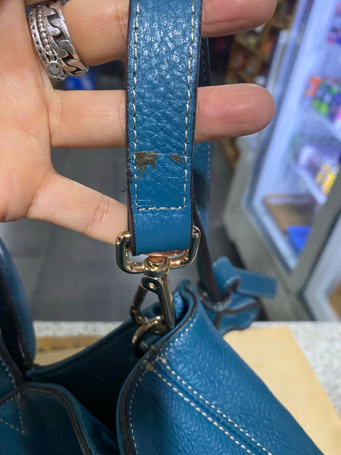 상태 좋은 청록색 리얼 빅백 상품이미지10