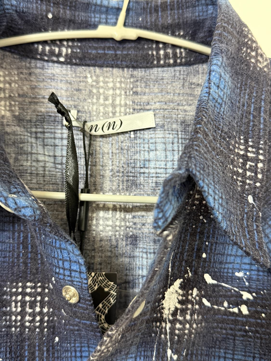 Number (N)ine 페인트 스플래터 플란넬 체크 셔츠  상품이미지2