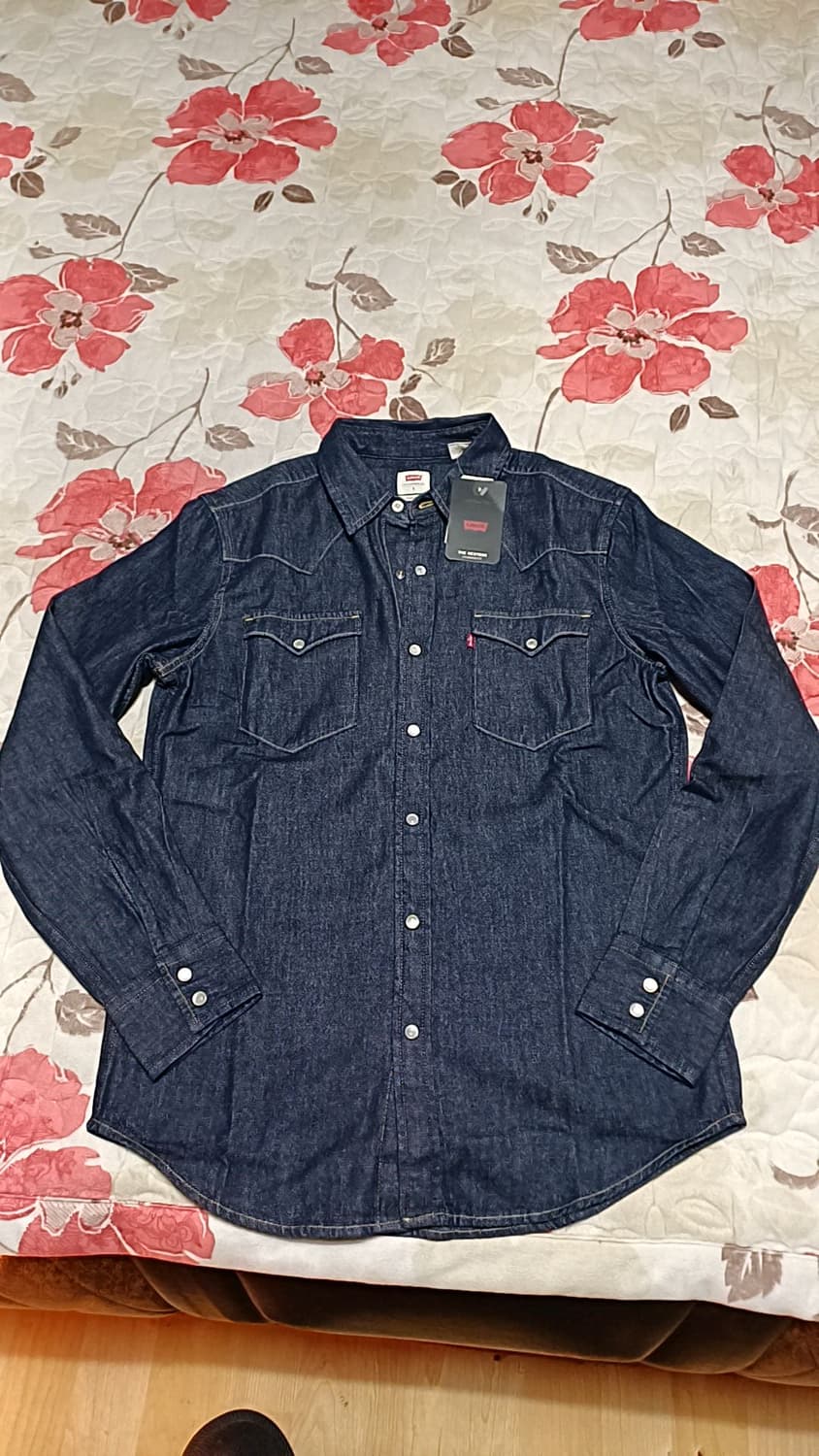 리바이스 미사용 데님셔츠 남녀공용90 가슴51 기장72 상품이미지1
