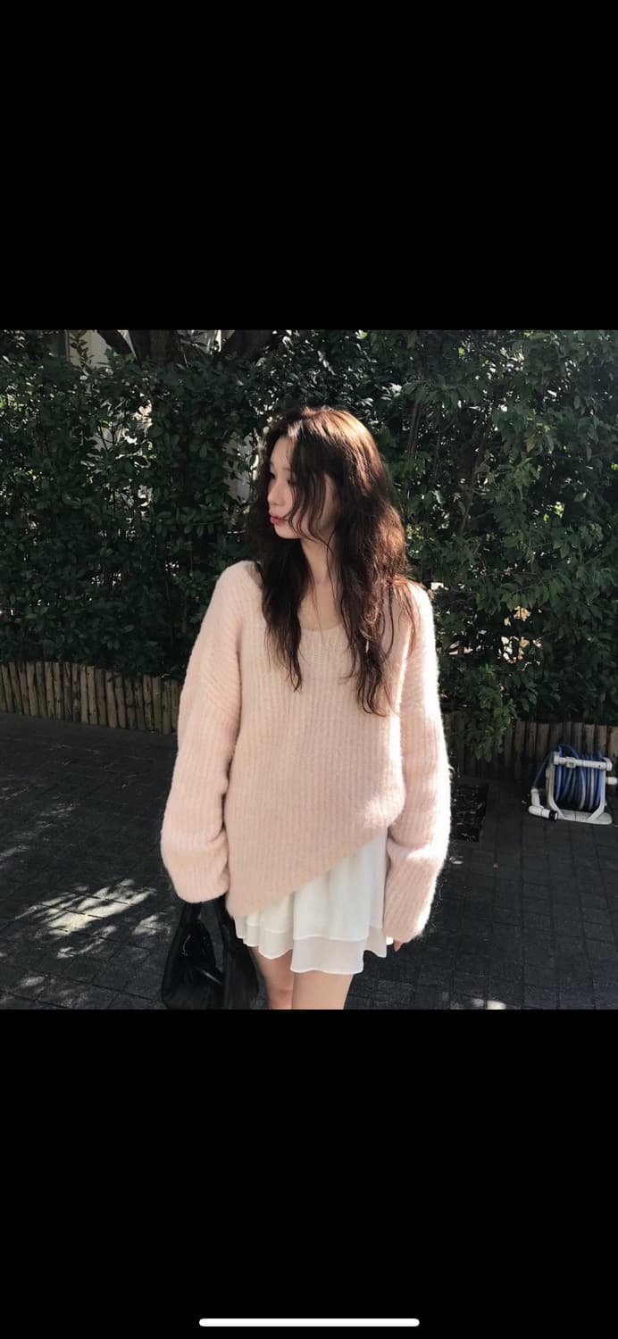 아카이브제이투유 알파카 오버사이즈 니트 핑크 상품이미지4