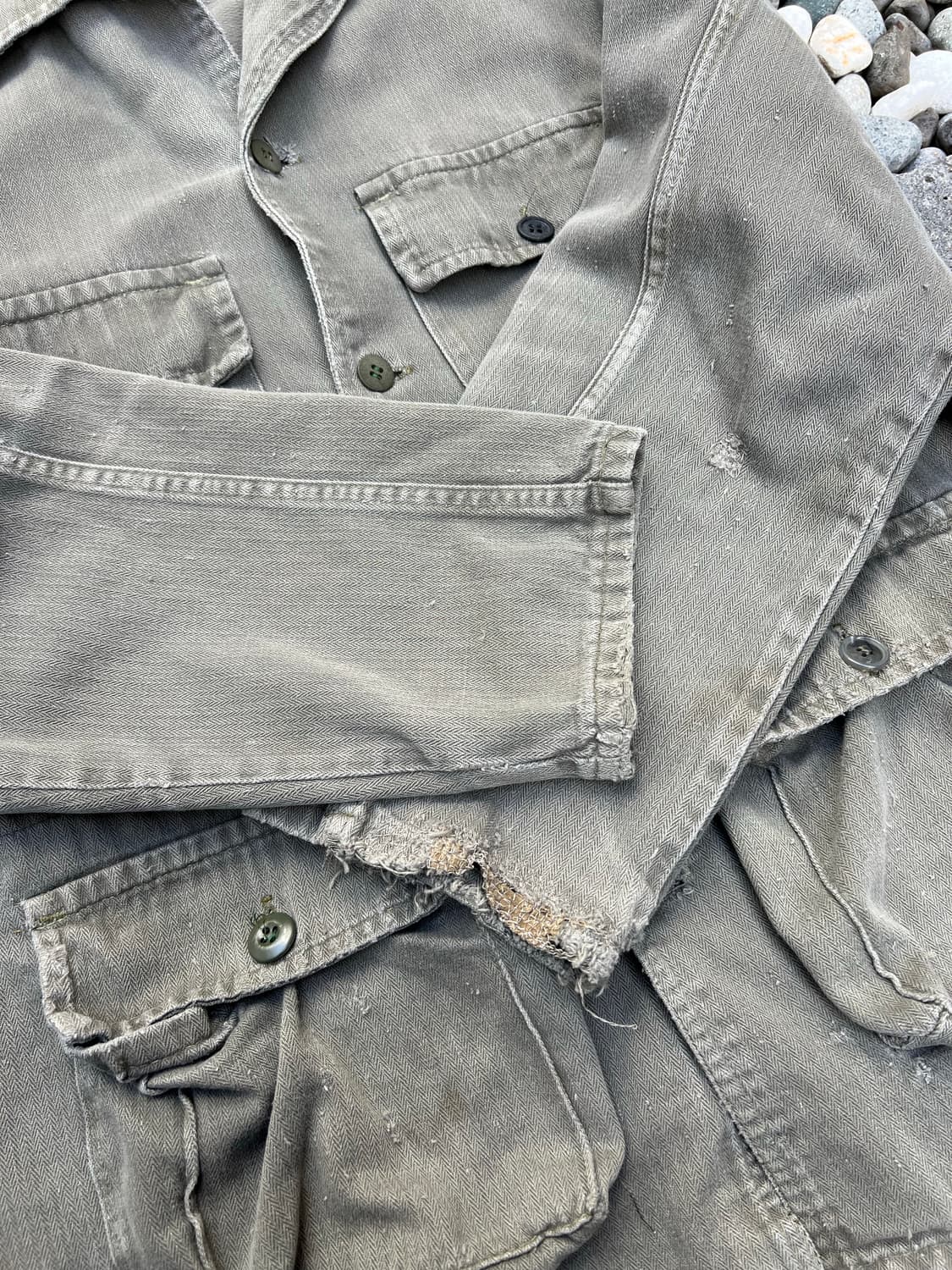 OLD VINTAGE DISTRESSED HBT 빈티지헤링본워크자켓 상품이미지6