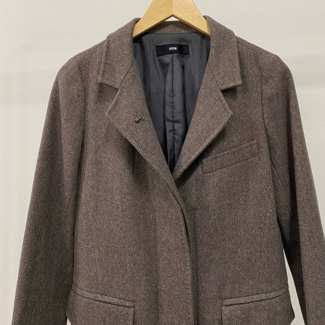 한섬 시스템 헤링본 울 코트 상품이미지3