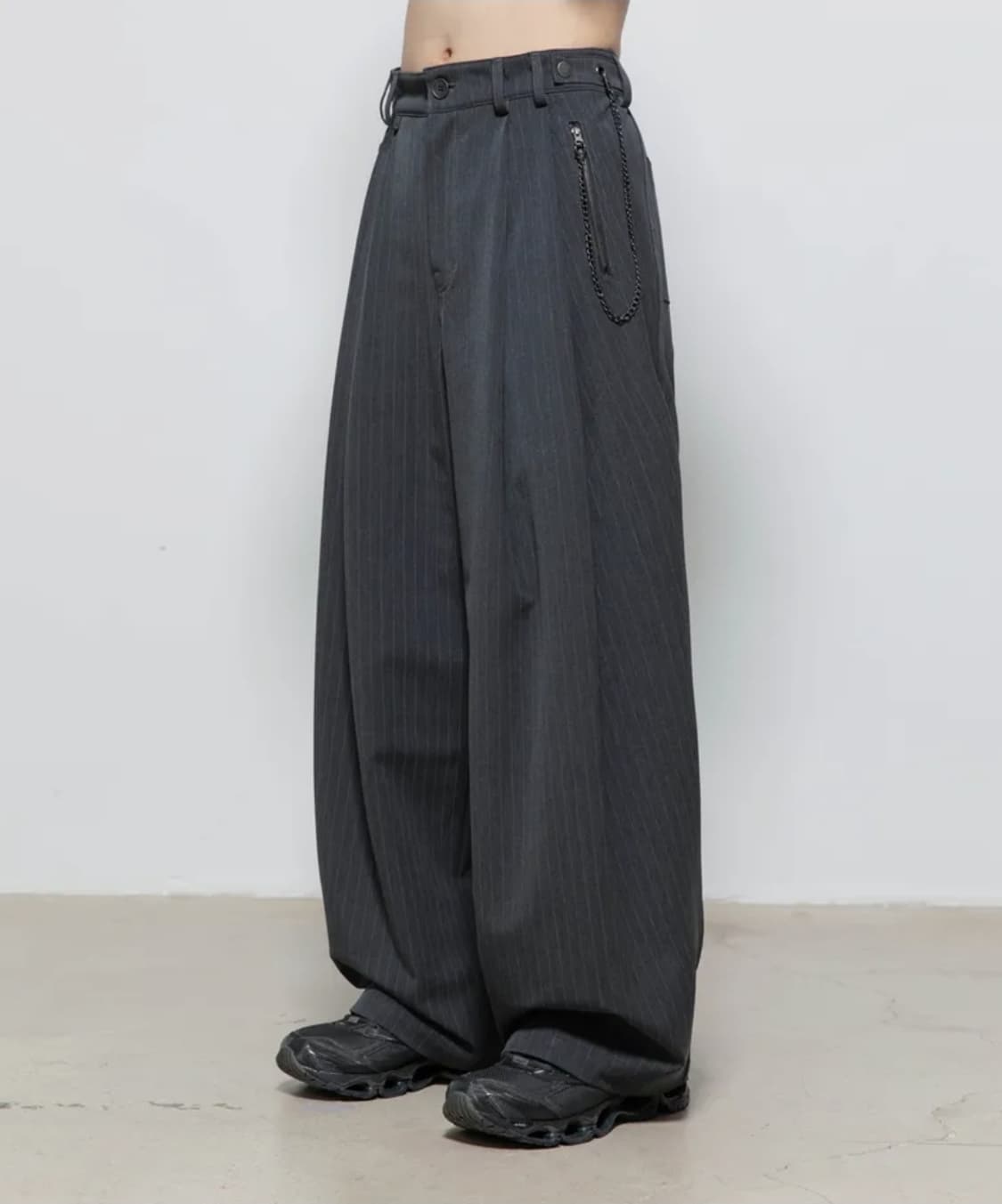 비긴202 록 링크 팬츠 [차콜 스트라이프] 상품이미지1