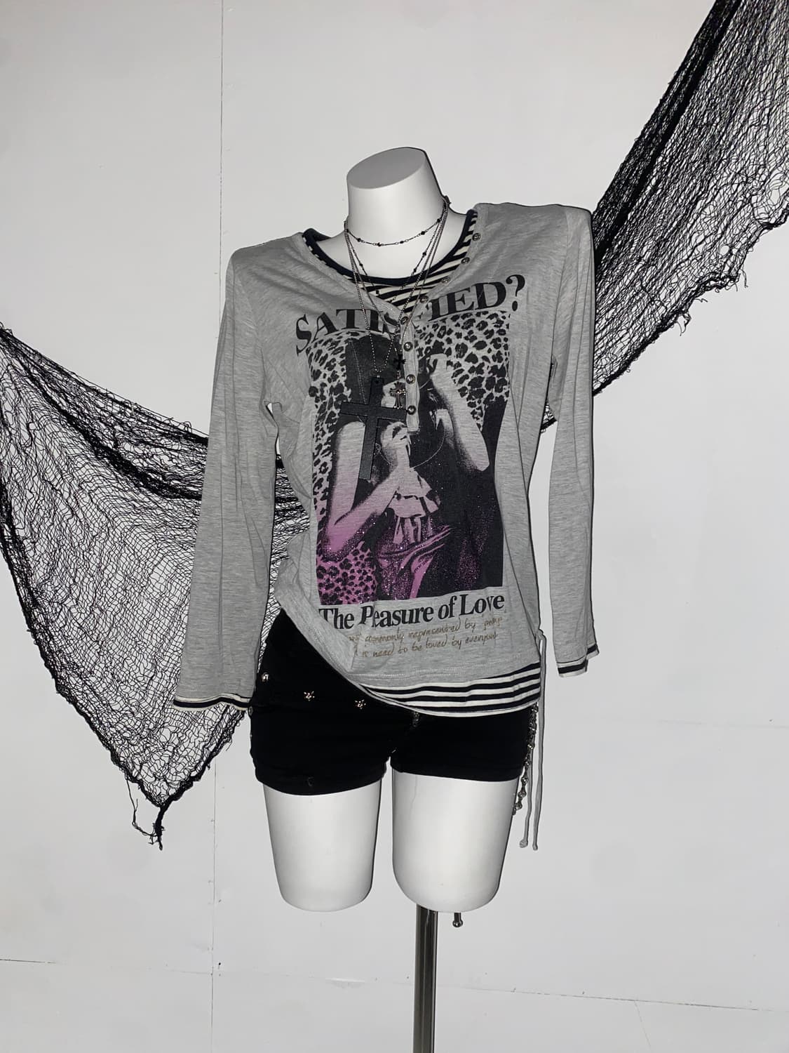 갸루 펑투케 스트라이프 롱슬리브 ໒꒱ 상품이미지1