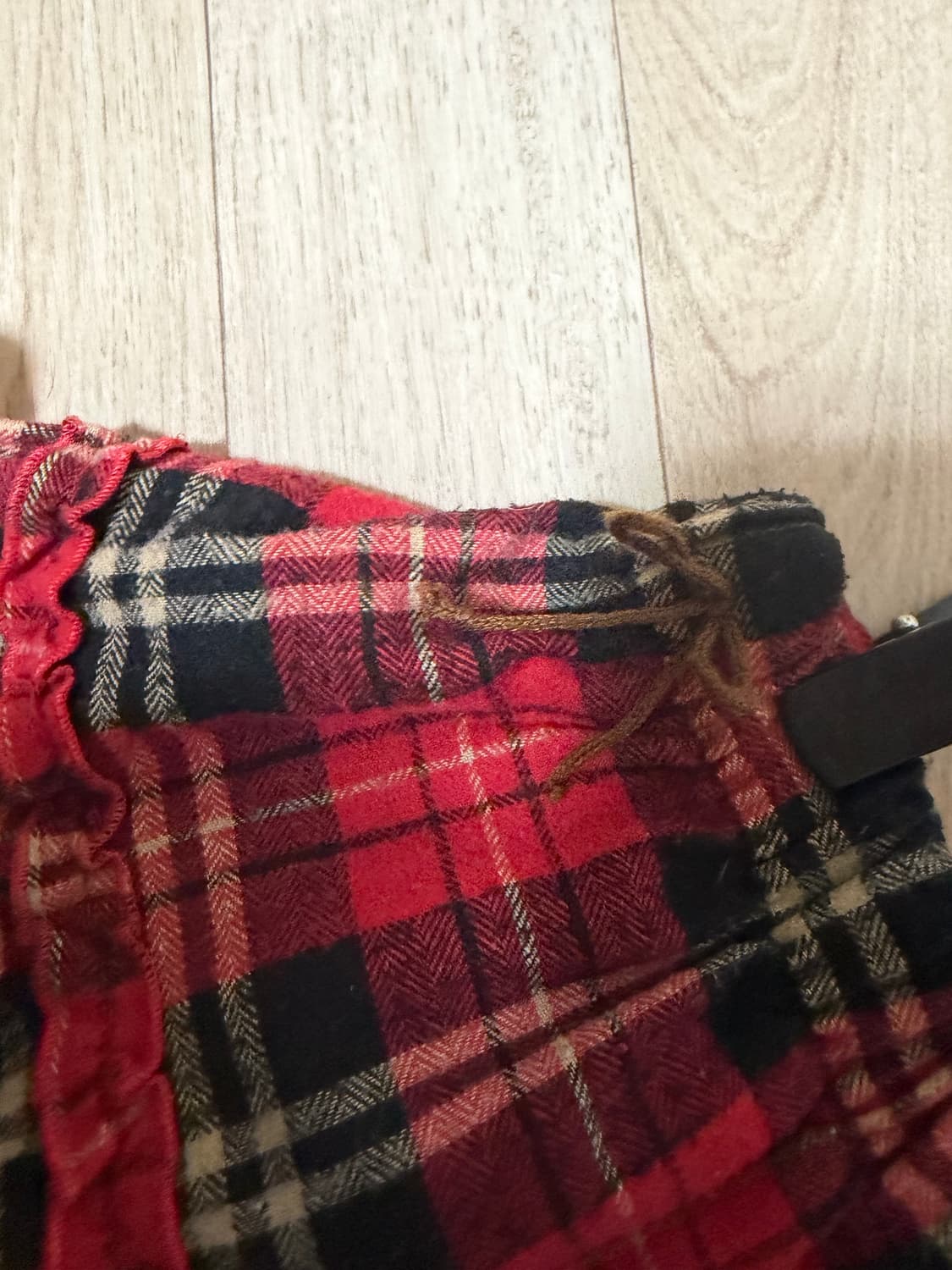 타탄체크 퍼 스커트 상품이미지2