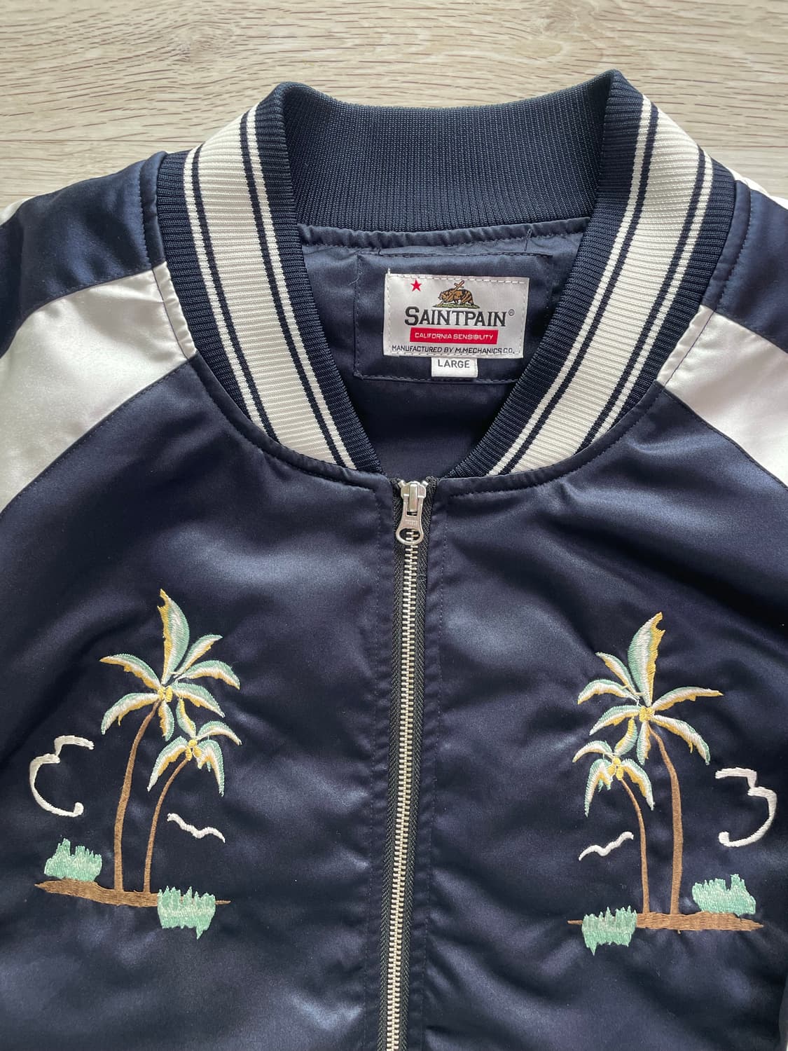 세인트페인 야자수 자수 블루종 L 상품이미지3
