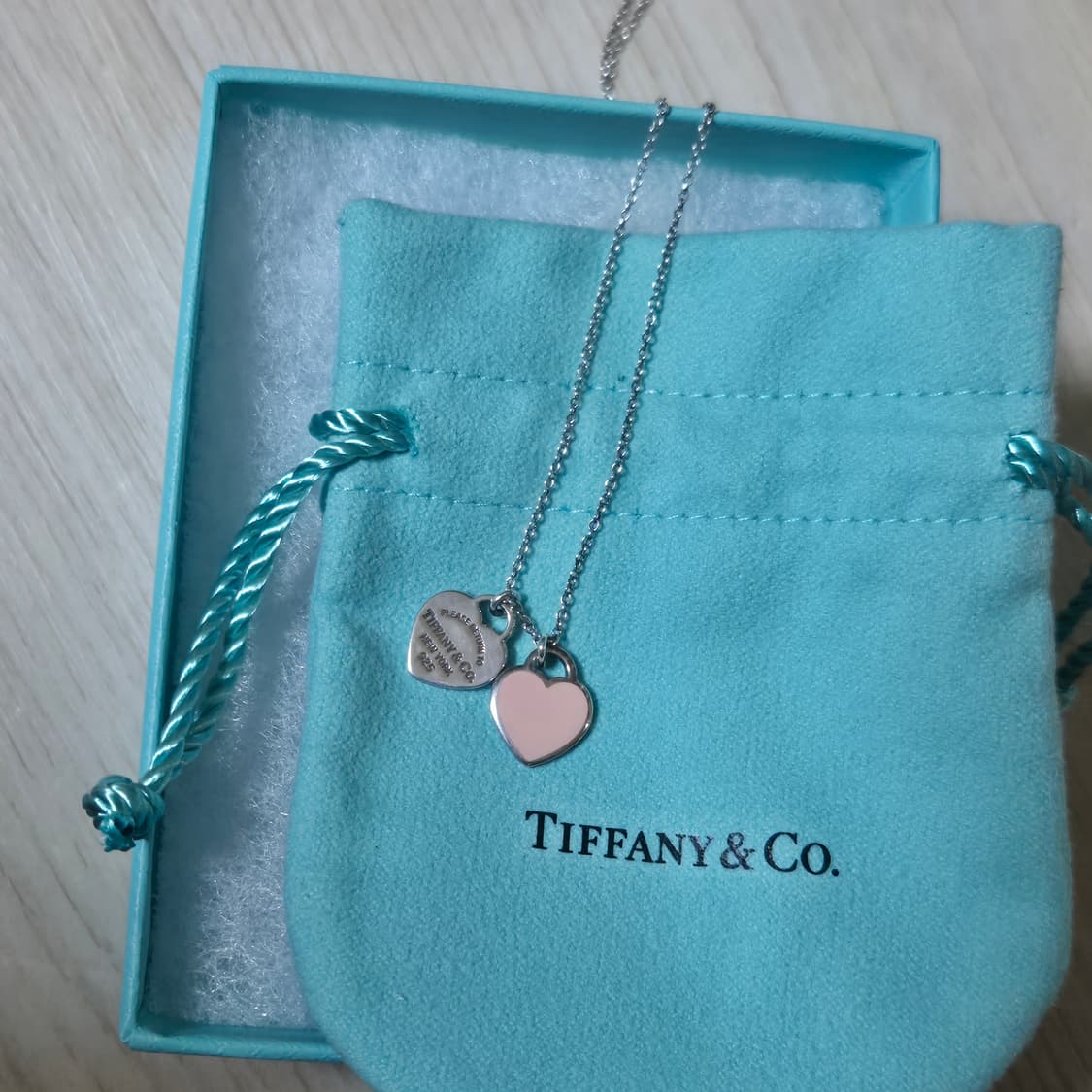 티파니 핑크더블하트 목걸이 상품이미지1